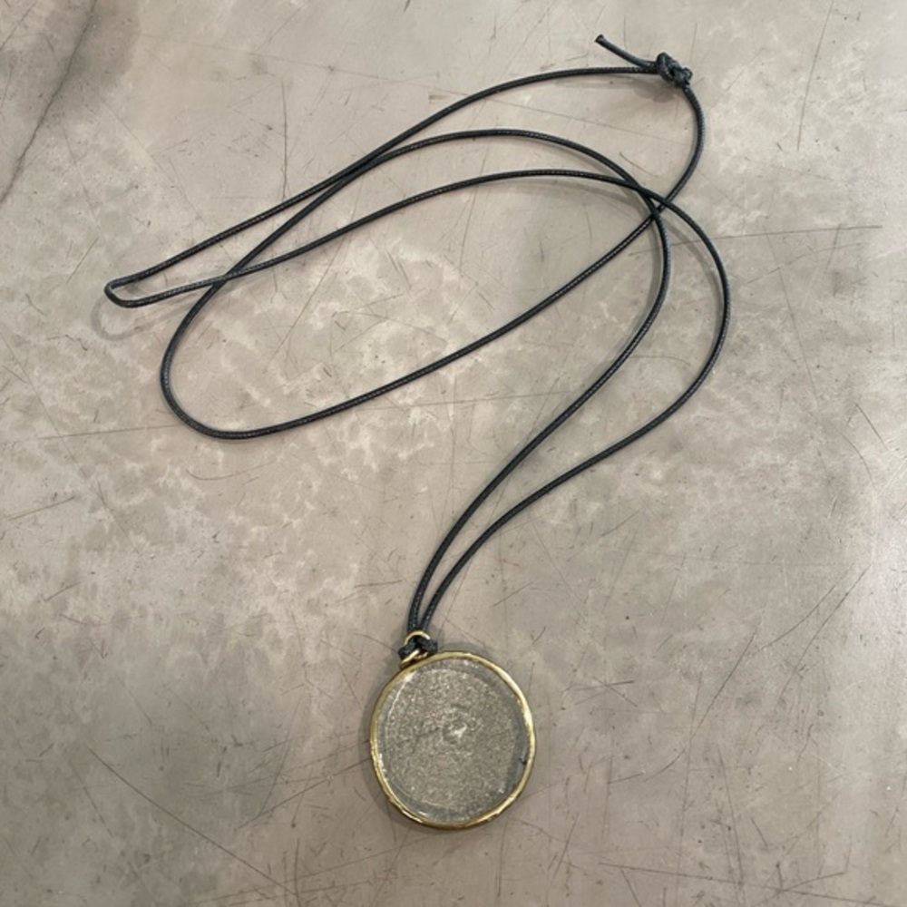 FAIR TRADE adjustable clear glass necklace w/waxed cord! NWOT😎 reuse reduce ♻️